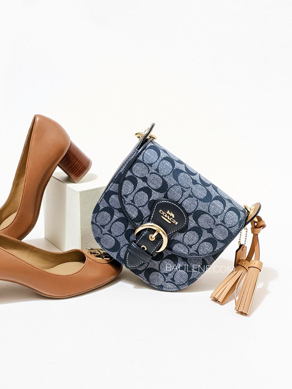 Coach Kleo Shoulder Bag 17 In Signature Chambray Denim Multi Balilene