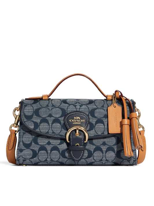 Coach C8513 Kleo Top Handle In Signature Chambray Gold/Denim Multi