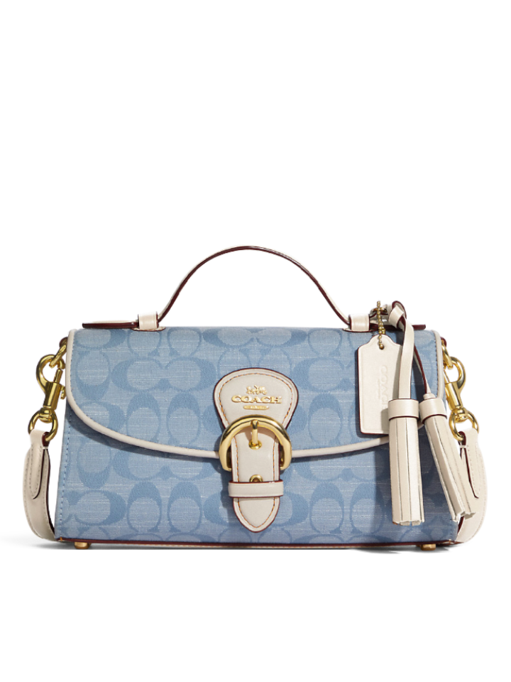 Coach C8513 Kleo Top Handle In Signature Chambray Light Denim/Chalk