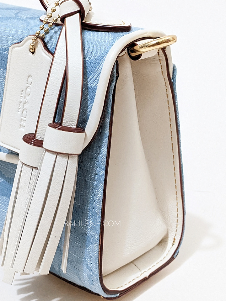 Coach C8513 Kleo Top Handle In Signature Chambray Light Denim/Chalk