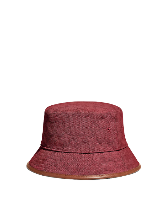Coach C8885 Signature Jacquard Bucket Hat In Organic Cotton And Recycled Polyester Crimson