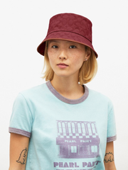 Coach C8885 Signature Jacquard Bucket Hat In Organic Cotton And Recycled Polyester Crimson