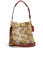 Coach Willow Bucket Bag In Signature Canvas With Floral Print Tan Rust Multi