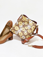 Coach Willow Bucket Bag In Signature Canvas With Floral Print Tan Rust Multi