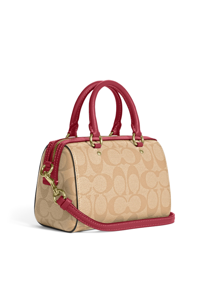 Coach Mini Rowan Crossbody In Signature Canvas Light Khaki Rouge – Balilene