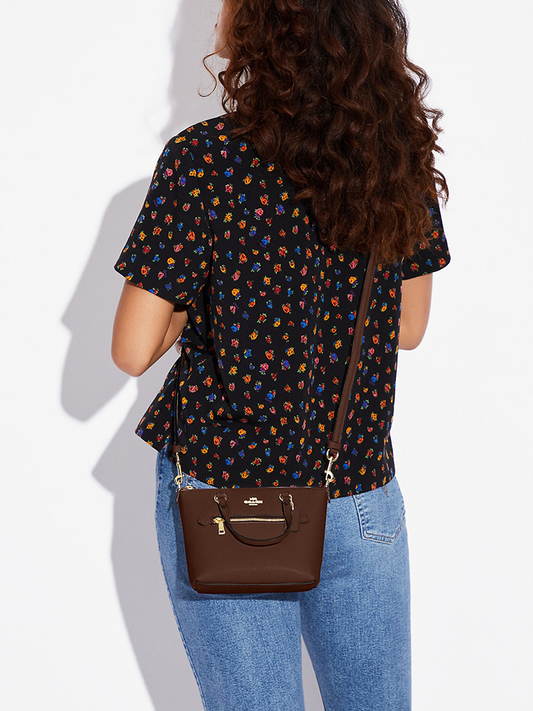 Coach Mini Gallery Crossbody Dark Saddle