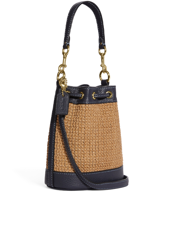 Coach C9955 Mini Dempsey Bucket Bag With Coach Patch Natural Multi