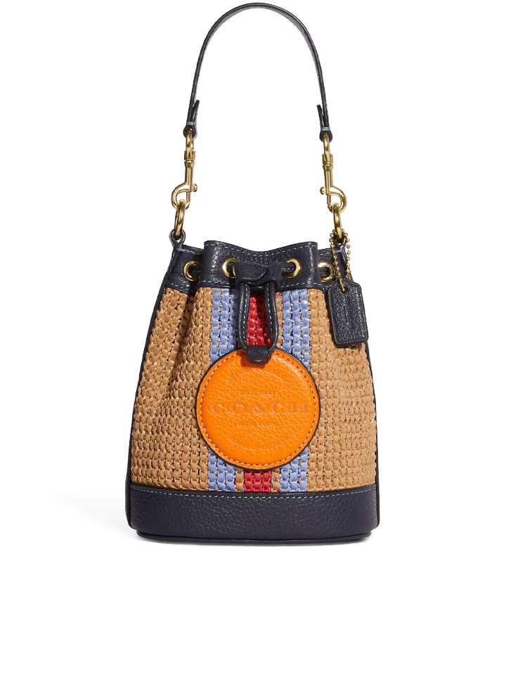 Coach C9955 Mini Dempsey Bucket Bag With Coach Patch Natural Multi