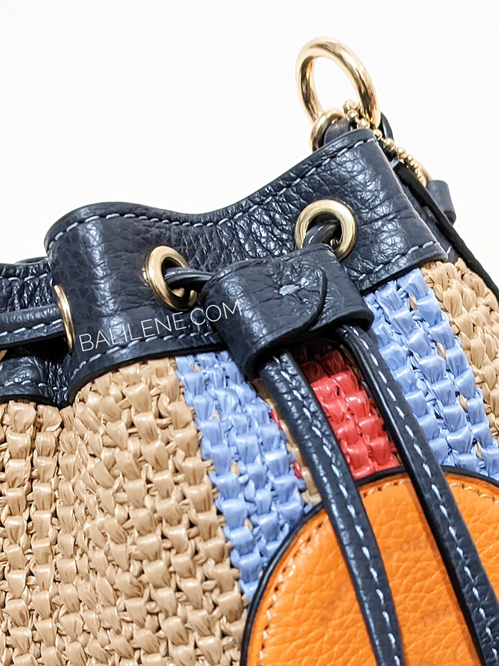 Coach C9955 Mini Dempsey Bucket Bag With Coach Patch Natural Multi