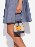 Coach C9955 Mini Dempsey Bucket Bag With Coach Patch Natural Multi
