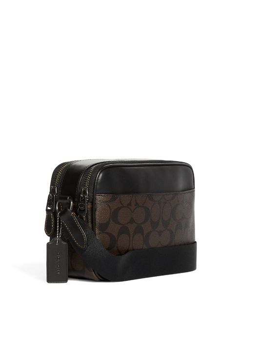 Coach C9965 Graham Crossbody In Blocked Signature Canvas With Varsity Stripe Mahogany Multi