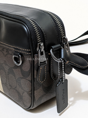 Coach C9965 Graham Crossbody In Blocked Signature Canvas With Varsity Stripe Mahogany Multi