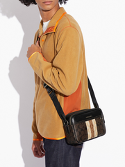 Coach C9965 Graham Crossbody In Blocked Signature Canvas With Varsity Stripe Mahogany Multi
