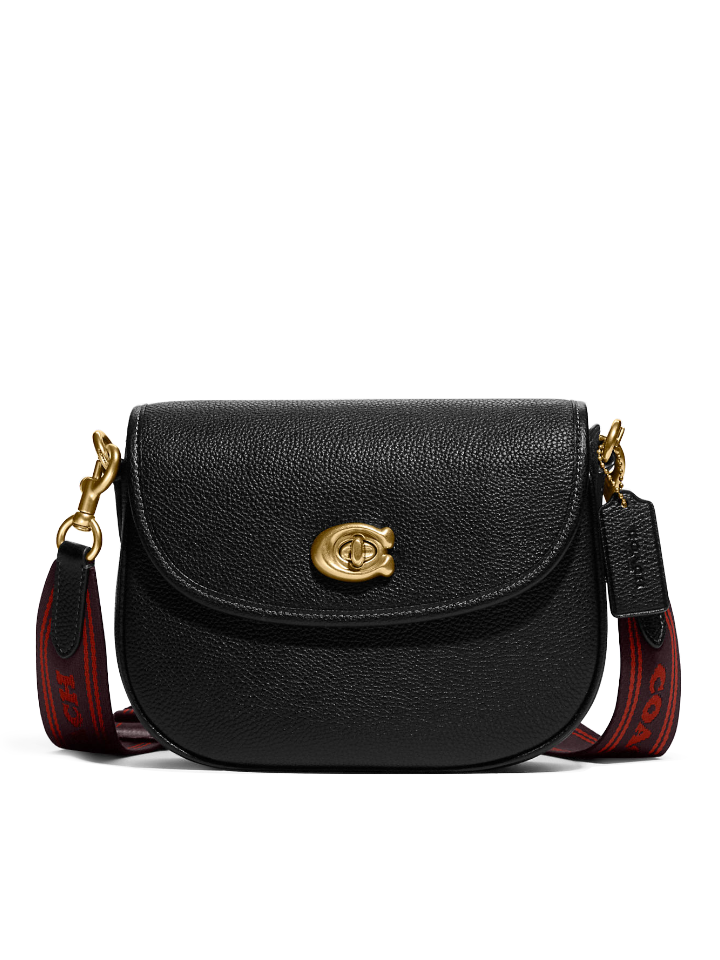 Coach black top saddle bag