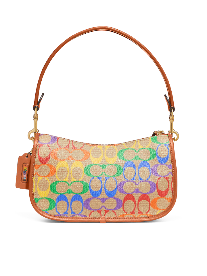 Coach Swinger In Rainbow Signature Canvas Hazelnut Multi