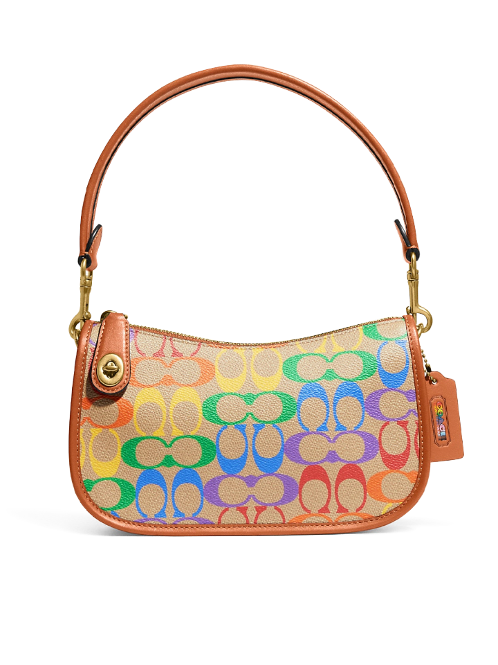 Coach Swinger In Rainbow Signature Canvas Hazelnut Multi