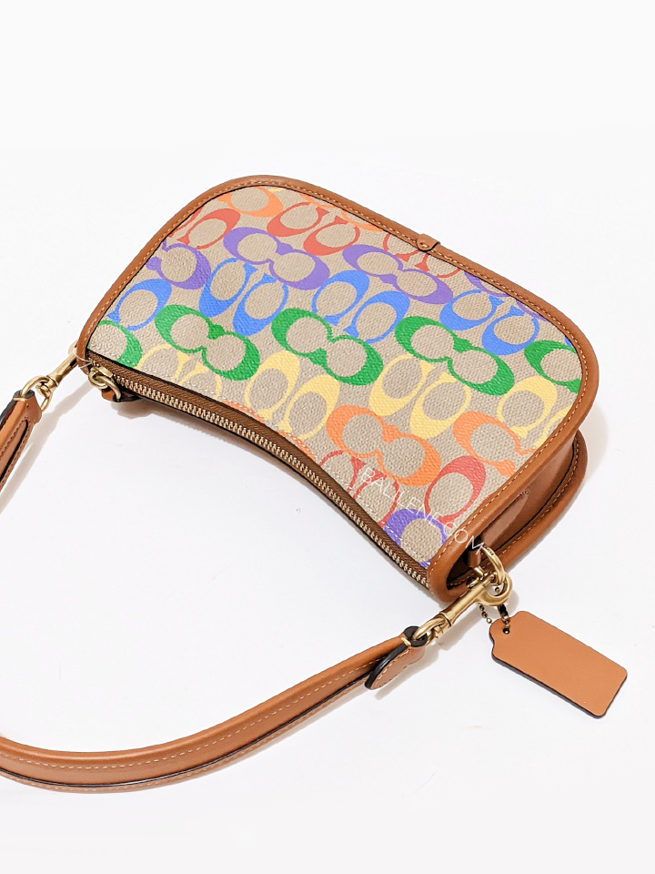 Coach Swinger In Rainbow Signature Canvas Hazelnut Multi