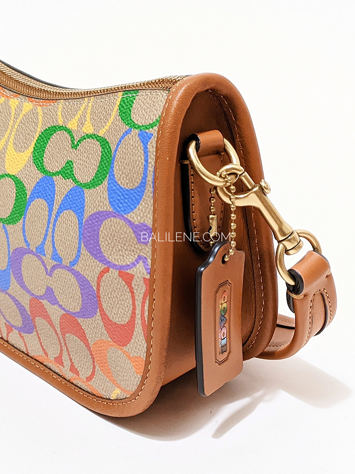 Coach Swinger In Rainbow Signature Canvas Hazelnut Multi