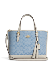    Coach-CA142-Mollie-Tote-25-In-Signature-Chambray-Light-Denim-Chalk-Balilene-depan