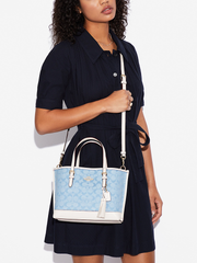 Coach-CA142-Mollie-Tote-25-In-Signature-Chambray-Light-Denim-Chalk-Balilene-onmodel