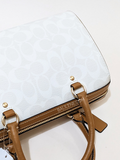 Coach Rowan Satchel In Blocked Signature Canvas Glacier White Multi