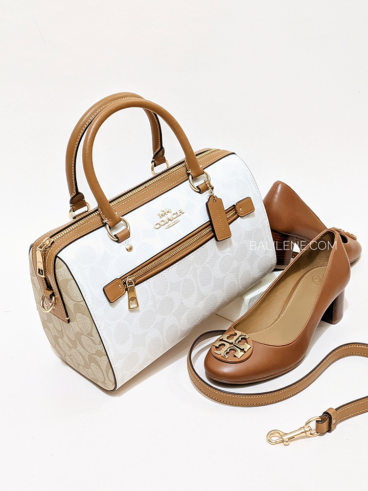 Coach Rowan Satchel In Blocked Signature Canvas Glacier White Multi