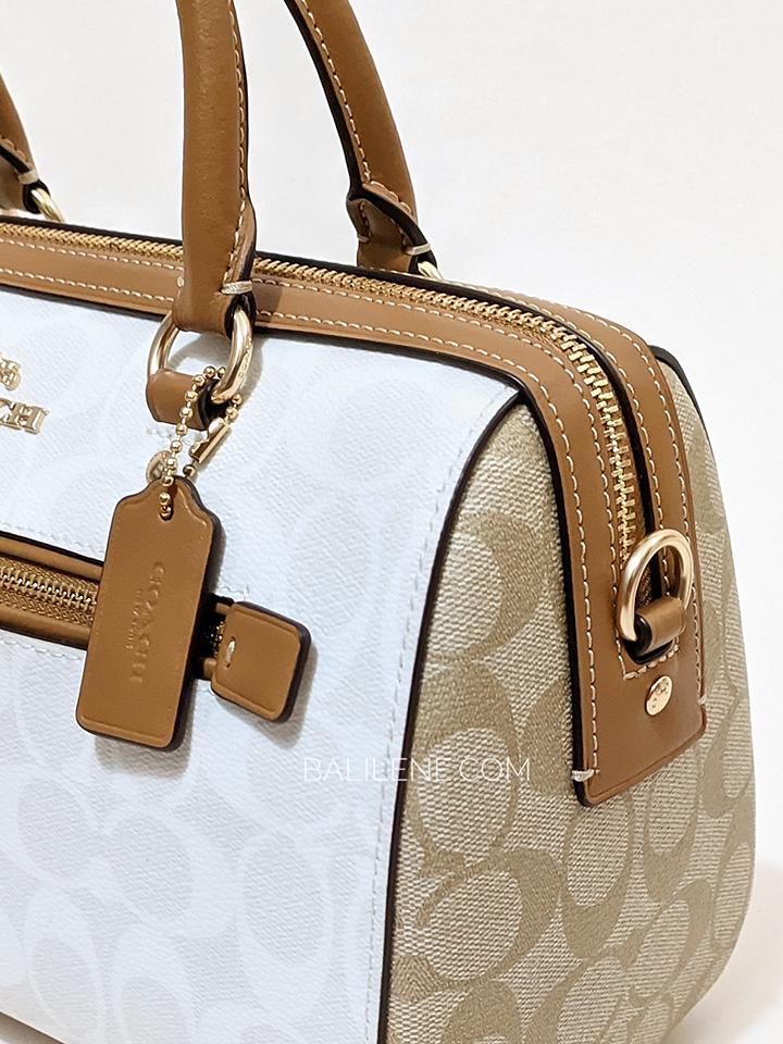 Coach Rowan Satchel In Blocked Signature Canvas Bag Glacier White Multi -  $200 (42% Off Retail) New With Tags - From Zina