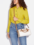 Coach Rowan Satchel In Blocked Signature Canvas Glacier White Multi