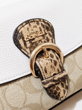 Coach CA427 Kleo Top Handle In Blocked Signature Canvas Light Khaki Chalk Multi