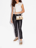 Coach CA427 Kleo Top Handle In Blocked Signature Canvas Light Khaki Chalk Multi