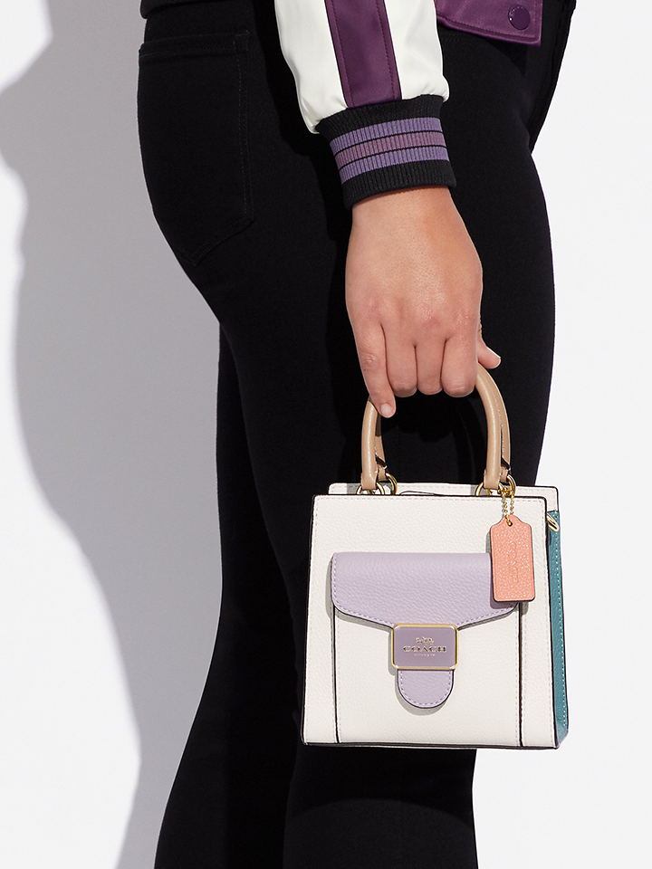Coach CA620 Mini Pepper Crossbody In Colorblock Chalk Multi