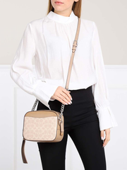 Coach Camera Bag In Signature Canvas Crossbody Sand Taupe
