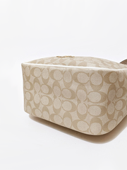 Coach Cammie Chain Bucket Bag In Signature Canvas Light Khaki Chalk