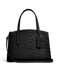 Coach Charlie Carryall 28 In Signature Leather Black