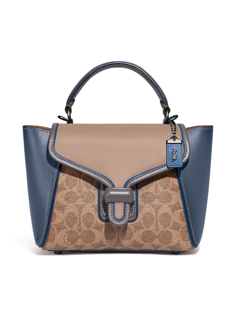 Coach Courier Carryall 23 In Colorblock Signature Canvas Pewter 