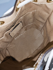 Coach Dempsey Drawstring Bucket Bag 15 In Signature Canvas Gold/Light Khaki Chalk