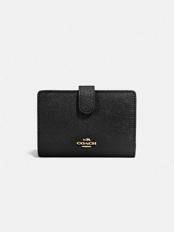 Coach F11484 Medium Corner Crossgrain Leather Black