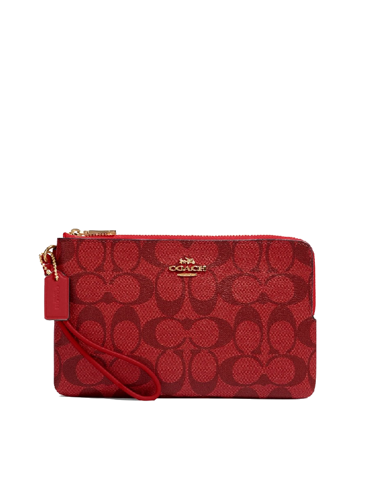 Coach F16109 Large Wristlet Double Zip 1941 Red
