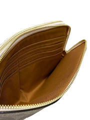 Coach F16109 Large Wristlet Double Zip Khaki Chalk