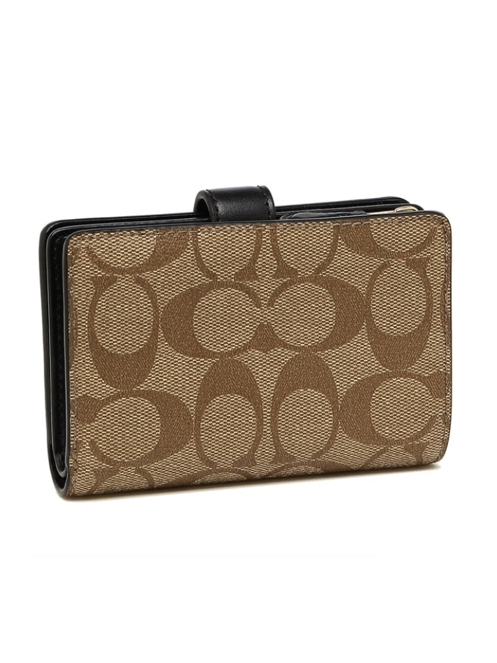 Coach F23553 Medium Corner Signature Khaki Black
