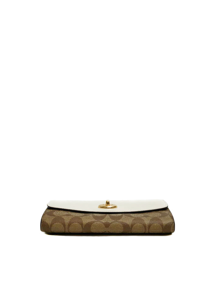 Coach F24280 Signature Pvc Chain Crossbody Khaki Chalk