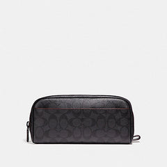 Coach F26073 Travel Kit In Signature Canvas Black Oxblood