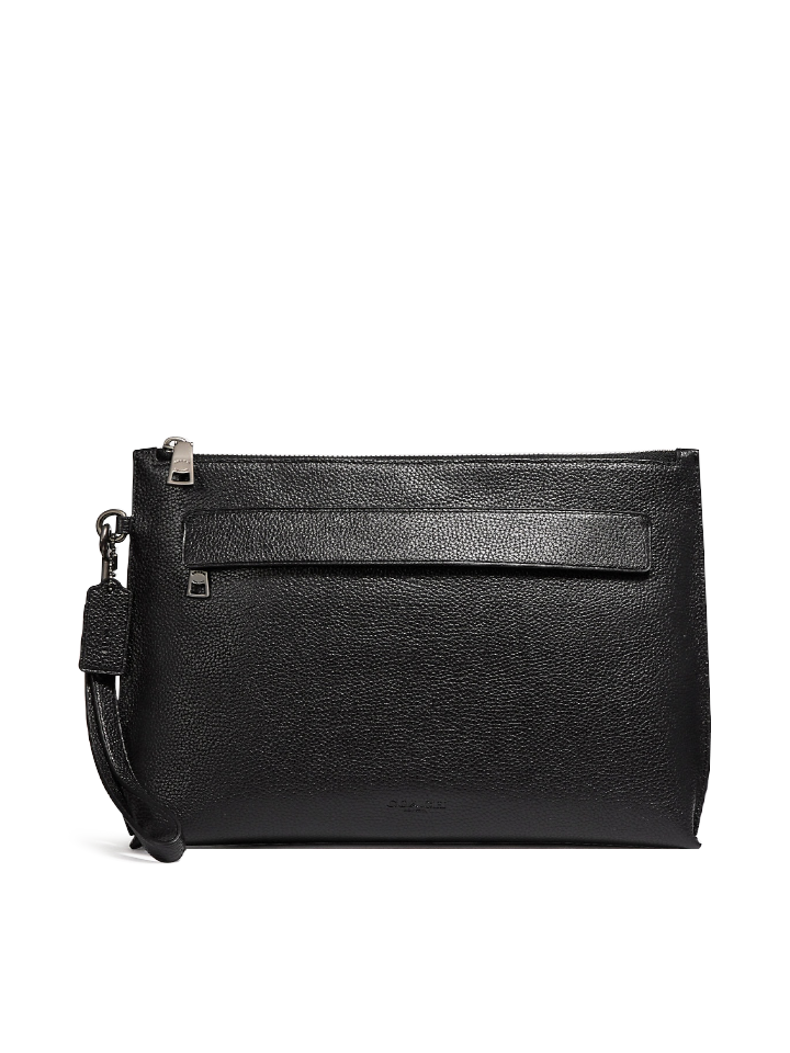 Coach-F28614-Pouch-Pabbled-Leather-Black-Balilene-depan1