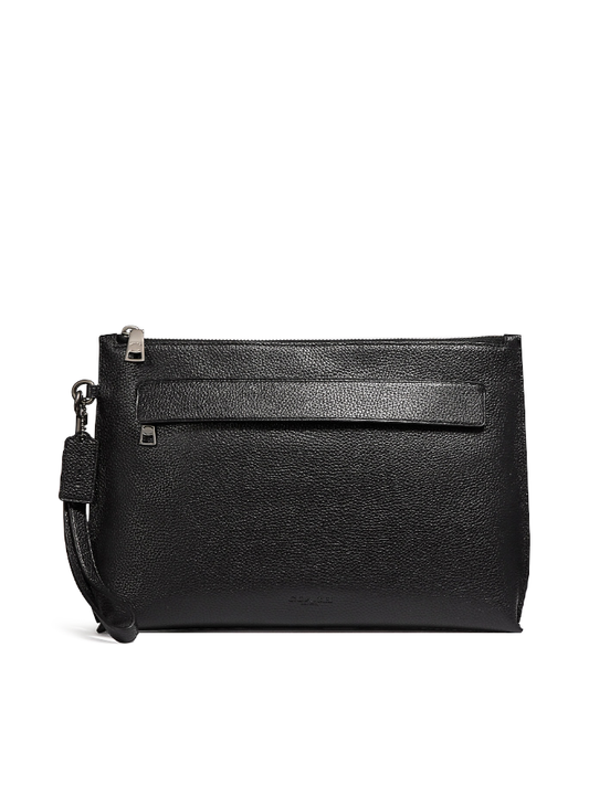 Coach-F28614-Pouch-Pabbled-Leather-Black-Balilene-depan1