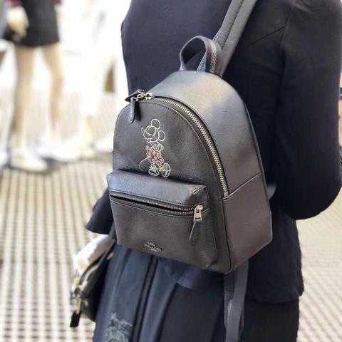 Coach F29353 X Disney Minnie Mouse Charlie Backpack Black Limited Edition