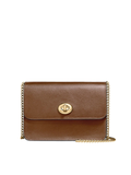 Coach F31384 Bowery Crossbody In Leather With Signature Canvas Khaki Saddle