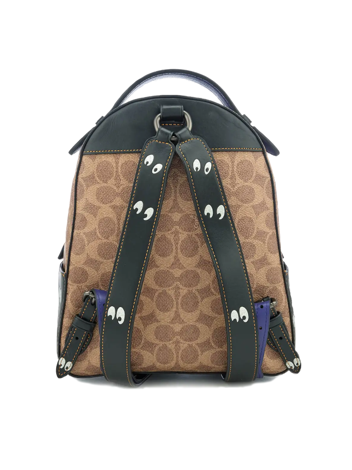    Coach-F32717-Disney-Campus-Backpack-23-In-Signature-Patchwork-Tan-Black-Multi-Balilene-belakang
