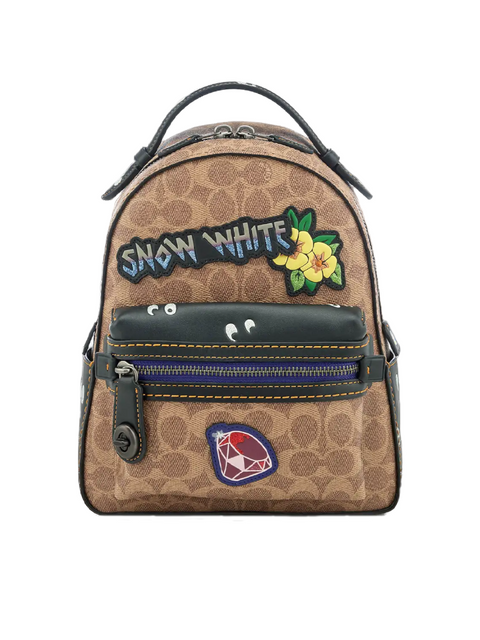 campus backpack 23 in signature canvas with coach patch Coach Disney Campus Backpack 23 In Signature Patchwork Tan Black Multi –  Balilene