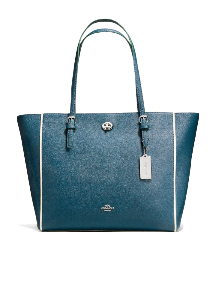 Coach 38323 Edgestain Turnlock Leather Tote Mineral Multi Balilene