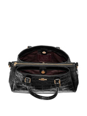 Coach F38955 Sage Crocodile Embossed Black